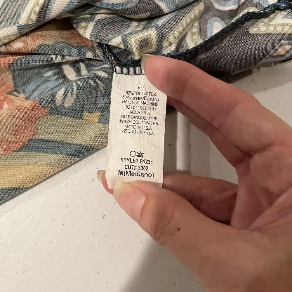 Womens Sz S Floral Off Shoulder Tunic Top / Dress Bell Sleeves Stretch Halloween - Picture 10 of 10